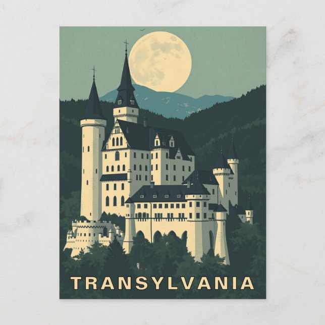 Transylvania Romania Travel Gothic Castle Postkarte (Vorderseite)