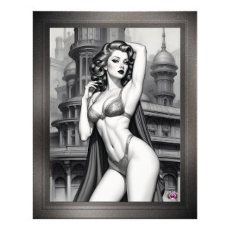 Tranya des Retro-Zeitalters des Button-Up-Girls du Fotodruck