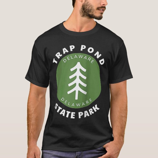 Trap Pond Staat Park Delaware DE Tree Abzeichen va T-Shirt (Vorderseite)