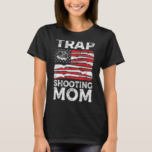 Trap Shooting Mama Gun Rights American Flag Mother T-Shirt