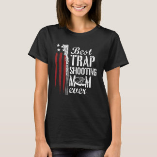 Trap Shooting Mama Gun Rights American Flag Mother T-Shirt