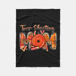 Trap Shooting Mama Western Leopard Mutter Tag Hun Fleecedecke