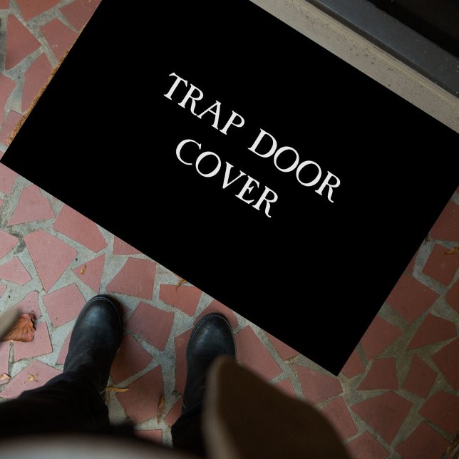 "TRAP TÜR COVER" lustiges Introvertieren Doormat Fußmatte (This funny, sarcastic doormat is perfect for introverts, homebodies + the antisocial. Stylish + fun )