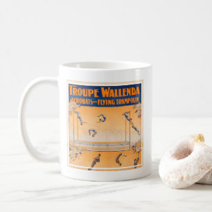 Trapez, Akrobaten und Flying Trampolin Kaffeetasse