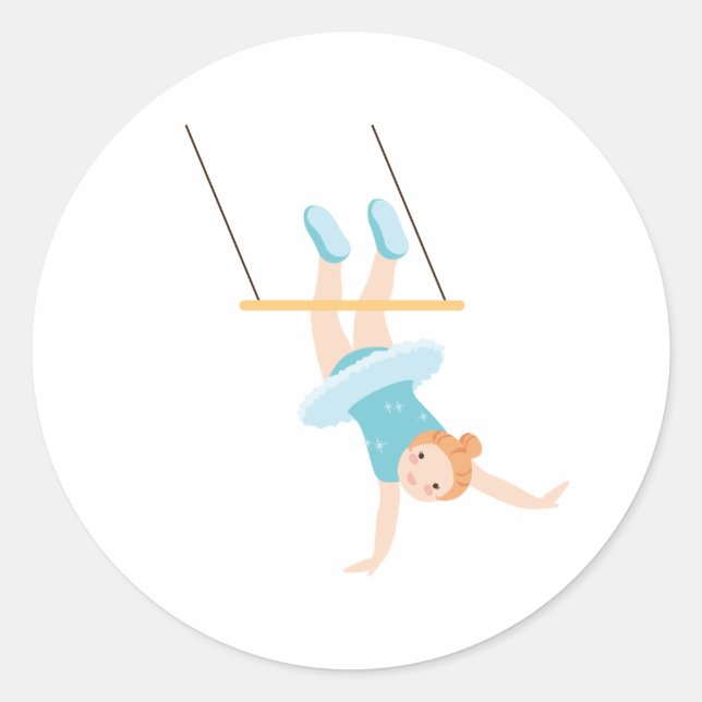 Trapeze Girl Runder Aufkleber (Vorderseite)
