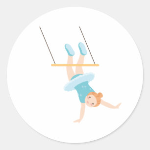 TrapezGirl Runder Aufkleber