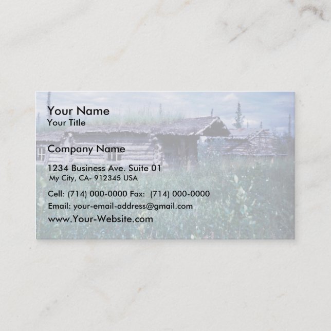 Trapper Cabin entlang der Ufer des Coleen River Visitenkarte (Vorderseite)