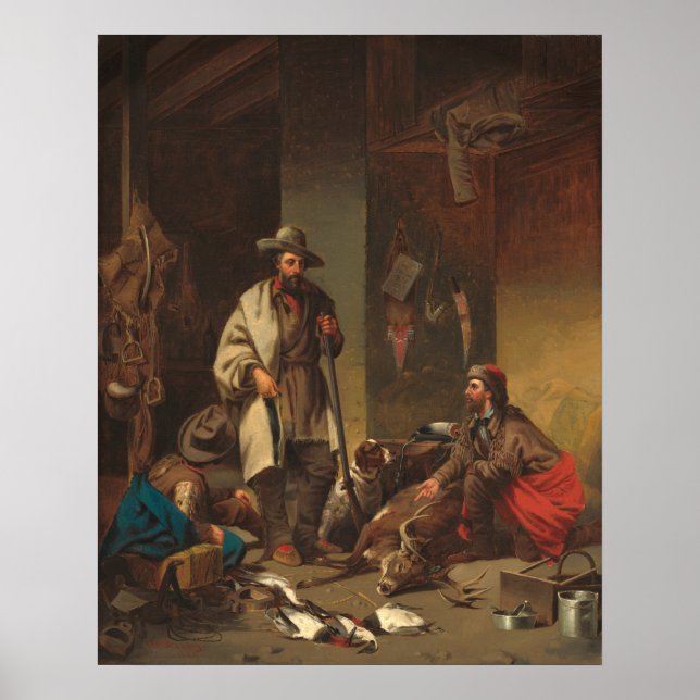 Trapper's Cabin - John Mix Stanley Fine Art Poster (Vorne)