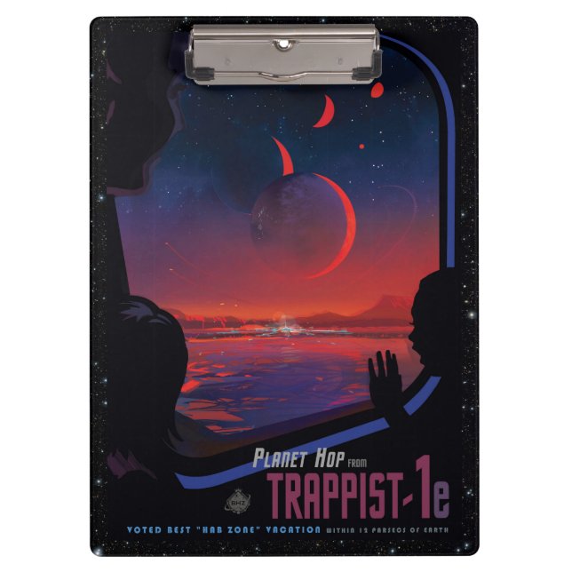 TRAPPIST-1 System Planet 1e Retro Weltraumtourismu Klemmbrett (Vorderseite)