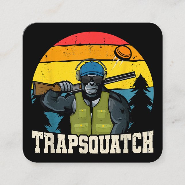 Trapsquatch Bigfoot Funny Clay Falle Shooting Men Quadratische Visitenkarte (Vorderseite)