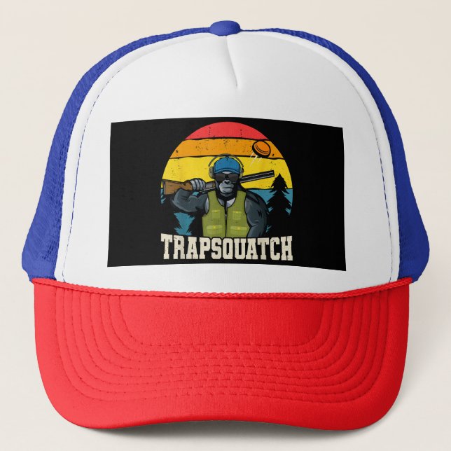 Trapsquatch Bigfoot Funny Clay Falle Shooting Men Truckerkappe (Vorderseite)