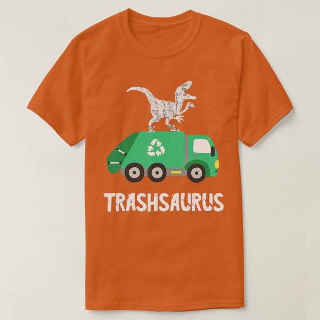 Trash Dinosaur Garbage Truck Dino Recycelte Trash  T-Shirt (Design vorne)