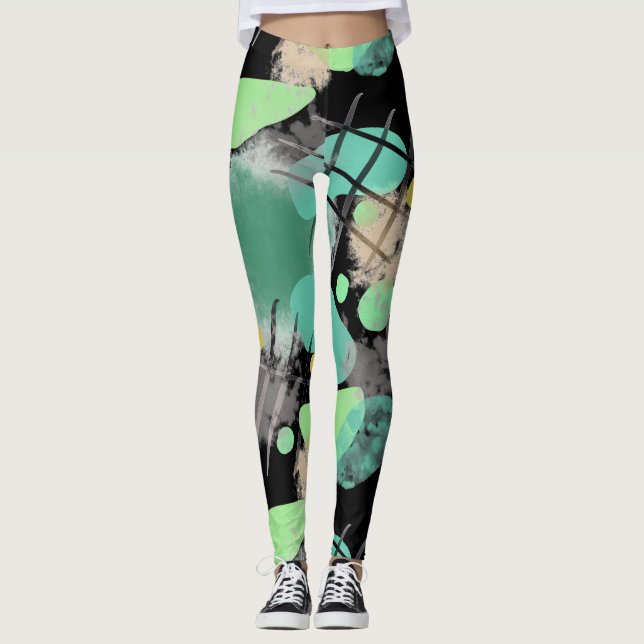 Trash Dive Moderne Abstrakt Leggings (Vorderseite)