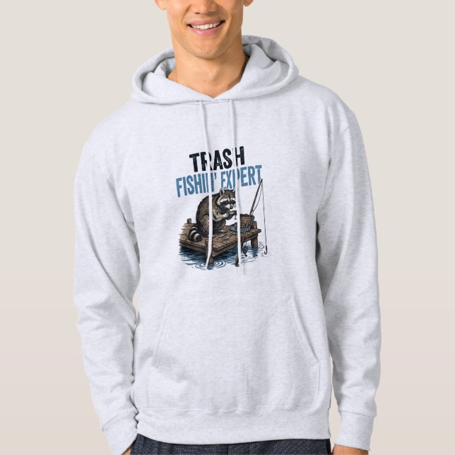 Trash Fishin' Expert Raccoon Hoodie (Vorderseite)