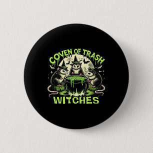 Trash Hexen Opossum Spooky Halloween Button