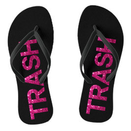 Trash Hot Pink Glitzer Flip Flops