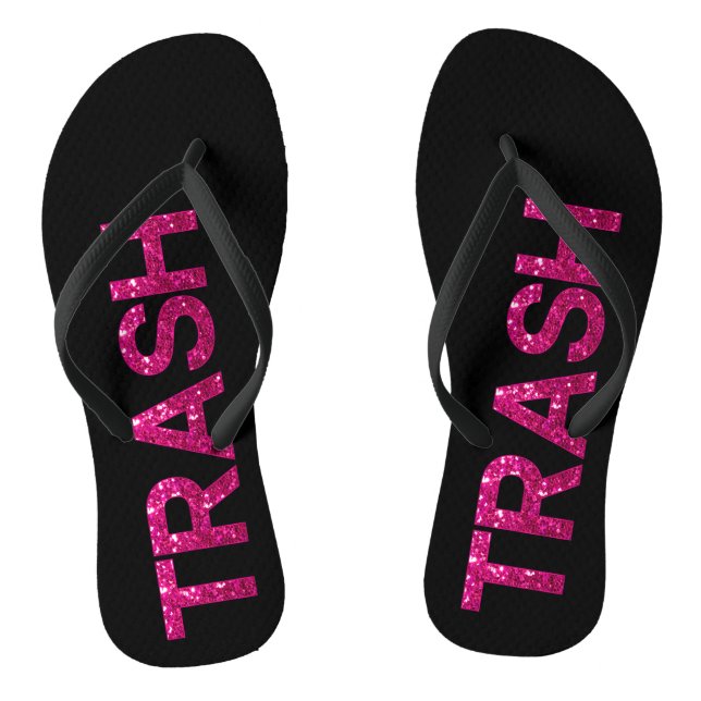 Trash Hot Pink Glitzer Flip Flops (Fußbett)