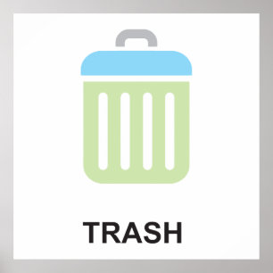Trash Icon Garbage Bin Poster
