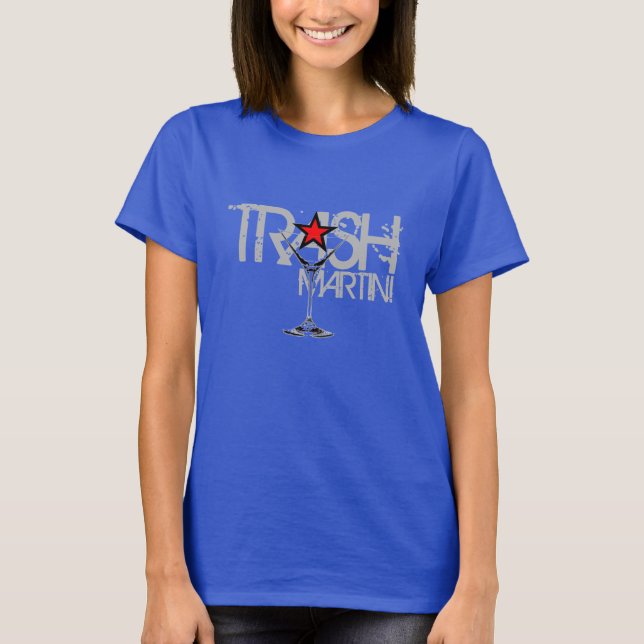 TRASH Martini Ladies Cap Sleeve Raglan Silver Logo T-Shirt (Vorderseite)