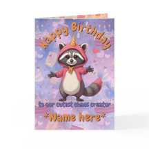 Trash Panda - Birthday Card - customizable name