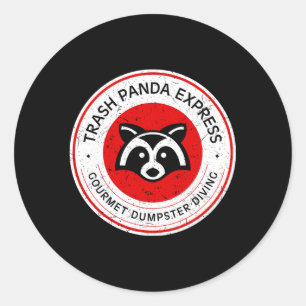 Trash Panda Gourmet Dumpster Diving Express Runder Aufkleber