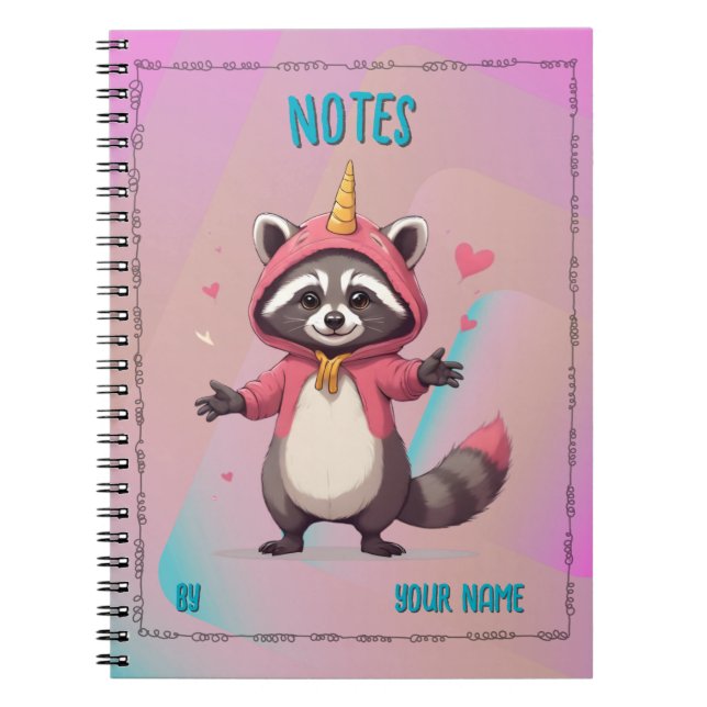 Trash Panda Notebook - Notizbuch - Customizable Notizblock (Vorderseite)