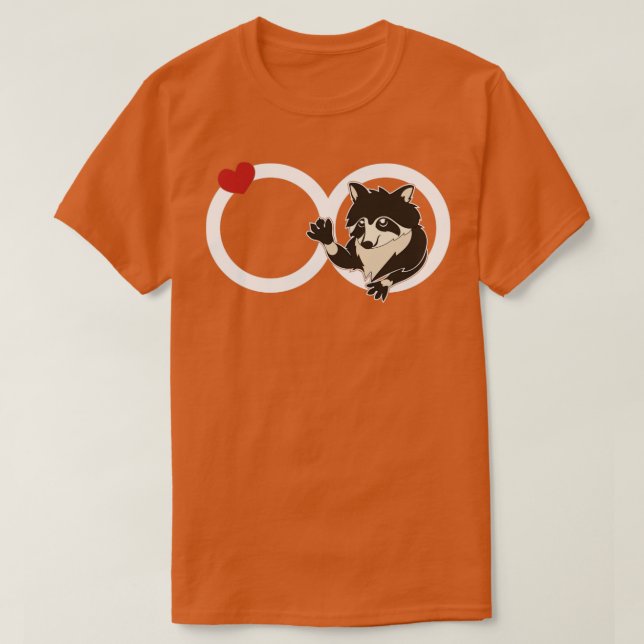 Trash Panda Racoon Lover Infinity Sign Forest Anim T-Shirt (Design vorne)