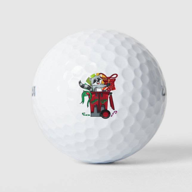 Trash panda santa Claus Weihnachtsgeschenke racoon Golfball (Vorderseite)