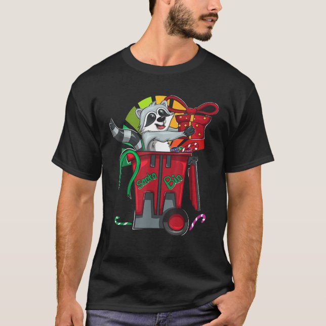 Trash Panda Santa Claus Weihnachtsgeschenke Racoon T-Shirt (Vorderseite)