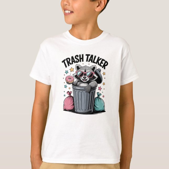 Trash Talker Raccoon Funny T-Shirt (Vorderseite)