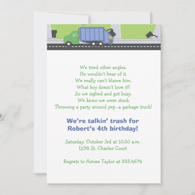 Trash Talking Birthday Einladung (Vorderseite)
