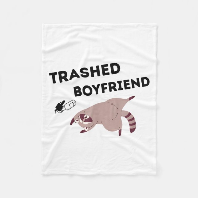 Trashed Boyfriend, Funny Trashed Panda Couples Pre Fleecedecke (Vorderseite)