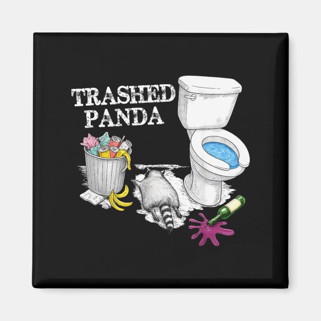 Trashed Panda Drunk Racoon Party Animal Meme Funny Magnet (Vorne)