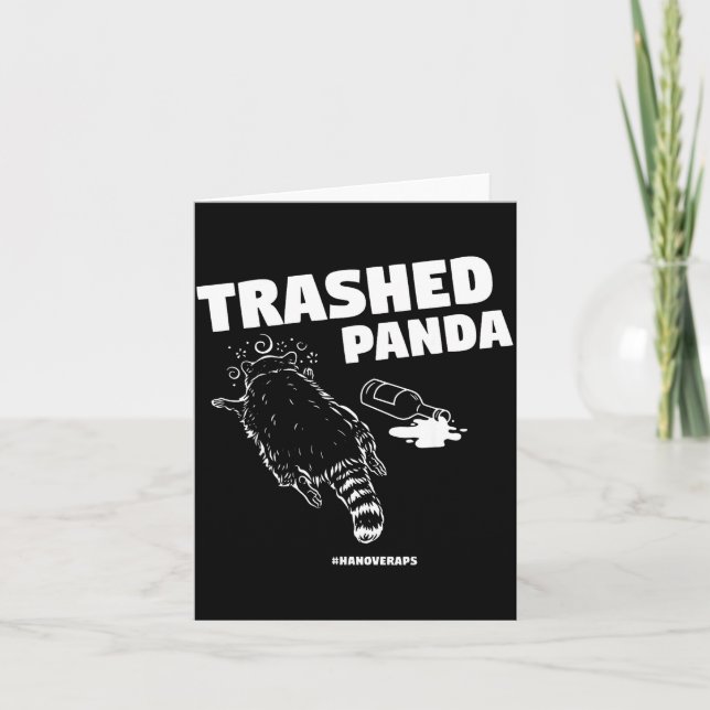 Trashed Panda Drunken Raccoon Funny Meme  Karte (Vorderseite)