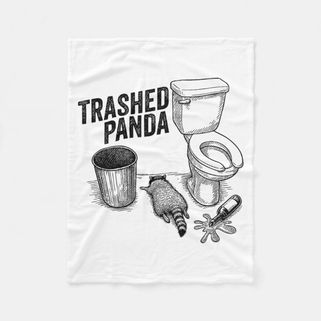 Trashed Panda, Funny Drunk Raccoon, Trash Panda Hu Fleecedecke (Vorderseite)
