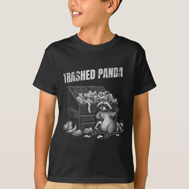Trashed Panda Funny Drunk Racoon Cool Animals Grap T-Shirt (Vorderseite)
