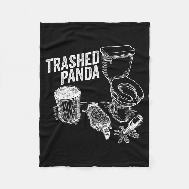 Trashed Panda Funny Drunk Racoon  Fleecedecke (Vorderseite)