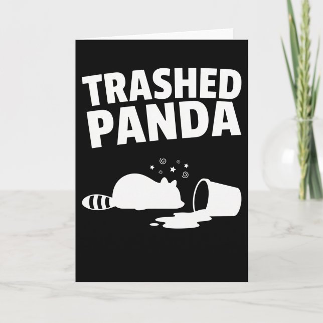 Trashed Panda Funny Drunk Racoon Karte (Vorderseite)