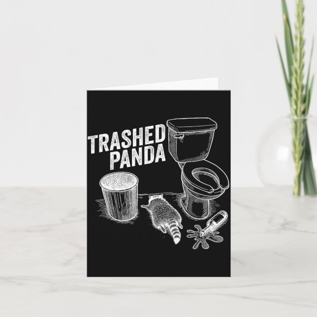 Trashed Panda Funny Drunk Racoon  Karte (Vorderseite)