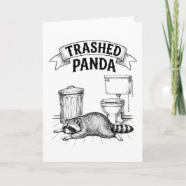 Trashed Panda Funny Drunk Racoon Karte