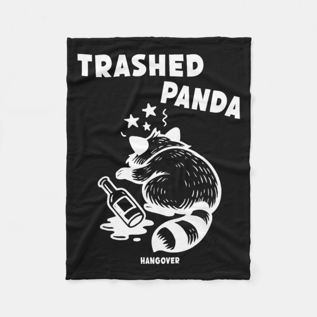Trashed Panda Hangover Social Media Crazy Drunk Ra Fleecedecke (Vorderseite)