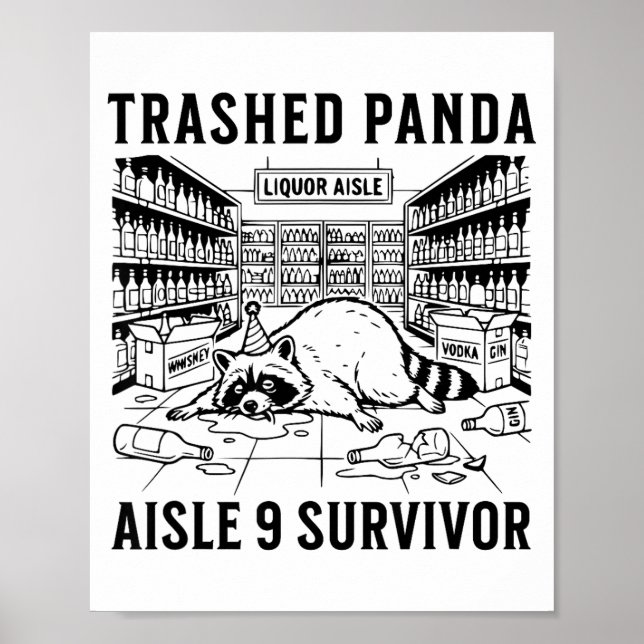 Trashed Panda Liquore Funny Hangover Crazy Drunk R Poster (Vorne)