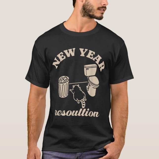 Trashed Panda New Year Resolution Funny Drunk Racc T-Shirt (Vorderseite)