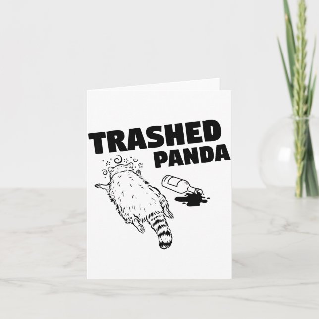 Trashed Panda Raccoon Funny Raccoon Gets Drunk Rac Karte (Vorderseite)