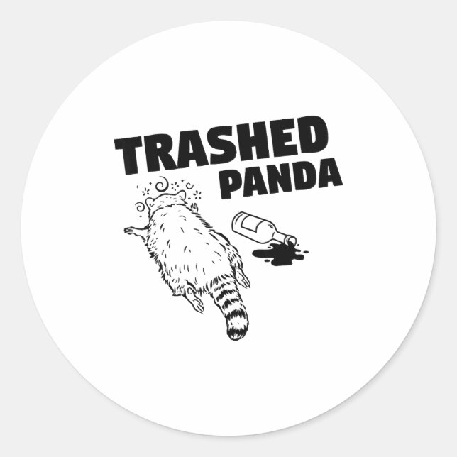 Trashed Panda  Runder Aufkleber (Vorderseite)