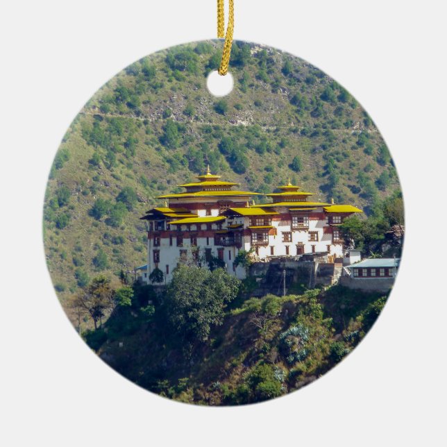 Trashigang Dzong - Ostbhutan Keramik Ornament (Vorne)