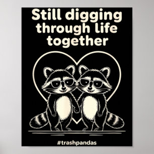 Trashpandas-Paare passend zum Valentinstag Jahrest Poster