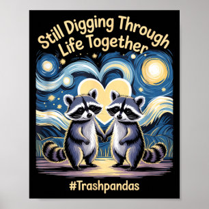 Trashpandas-Paare passend zum Valentinstag Jubiläu Poster