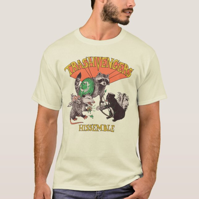 Trashvengers Hissemble Animals Parody T-Shirt (Vorderseite)
