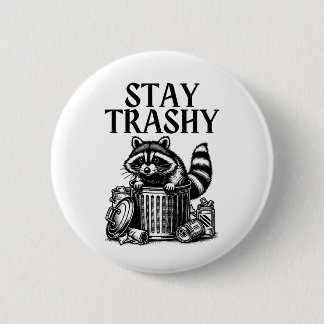 Trashy Raccoon bleibe Button